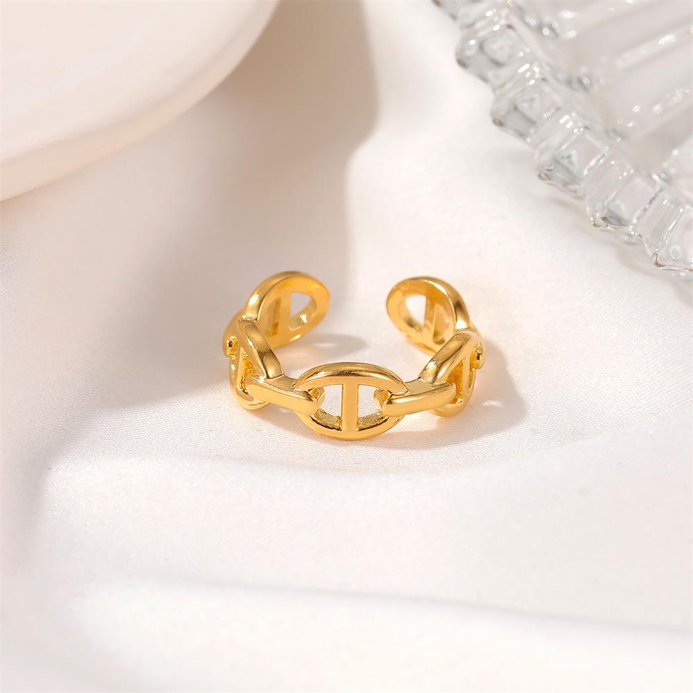 Lock ring female niche design chain index finger ring personality ins tide cold simple ladies tail ring