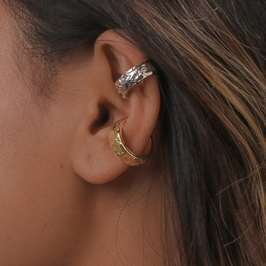 E1372 Simple ear clip metal retro earrings without pierced earrings cold niche earrings