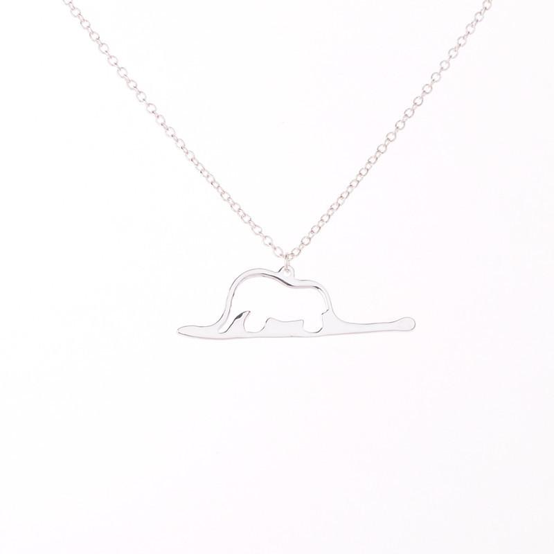 Jewelry Fashion Snake Belly Elephant Pendant Necklace Lucky Elephant Cutout Pendant
