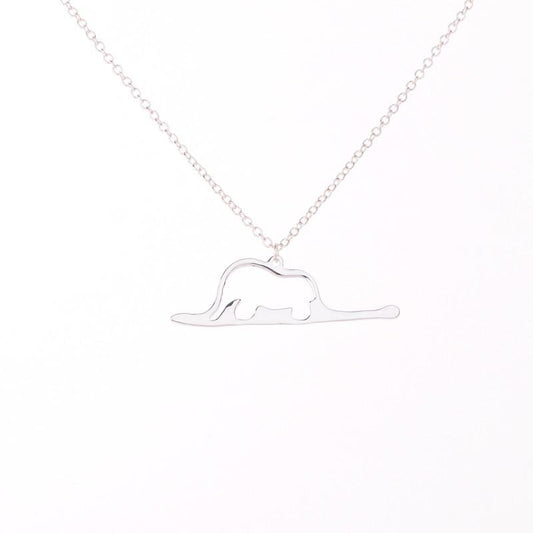 Jewelry Fashion Snake Belly Elephant Pendant Necklace Lucky Elephant Cutout Pendant