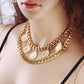 Jewelry geometric u-shaped retro embossed necklace retro exaggerated multi-layer portrait thick chain necklace