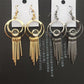 Metal strip tassel earrings women's imitation zircon earrings popular jewelry of ethnic minorities in Yunnan, India