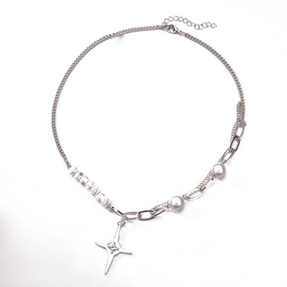Jewelry Asymmetric Shaped Luminous Pearl Necklace Female Abstinence Department Night Cold Trendy Money Jewelry