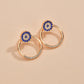Pop Sapphire Blue Rhinestone Earrings Retro Fashion Alloy Size Round Earrings Front and Back Stud Earrings