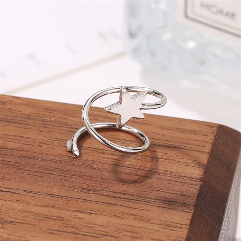 Silver Star Love Rotating Earrings Simple Personality Sexy Temperament Design Sense Earrings Female Internet Celebrity Earrings