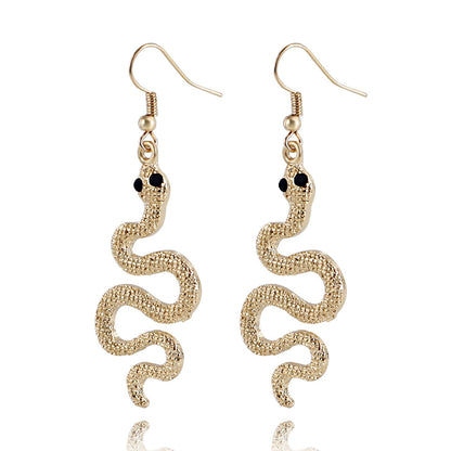 Jewelry ins personality retro animal earrings female simple metal texture cobra earrings earrings