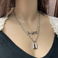 Jewelry Prickly Jewelry Fashion Simple Flame Necklace Lock Double Layer Necklace