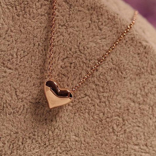 Jewelry Fashion Elegant Sweet Cute Short Gold Heart Necklace Necklace Clavicle Chain Female