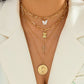 Jewelry Retro Portrait Tag Butterfly Necklace Women's French Style Stacked Cross Suit Necklace