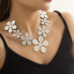 Jewelry Fashion Metal Big Flower Stitching Clavicle Necklace Personality Trendy Geometric Chain Necklace