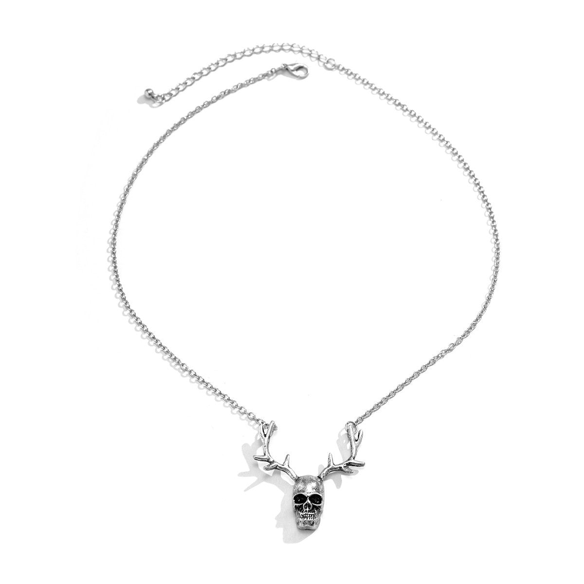 Jewelry Sweet Cool Creative Antler Skull Pendant Necklace Simple Personality Three-dimensional Necklace Female