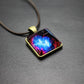 Pyramid luminous crystal pendant dream starry sky same necklace for men and women small gift chest chain with chain