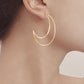 Jewelry Retro Geometric Hollow Crescent Earrings Female Exaggerated Big Moon Metal Earrings Earrings