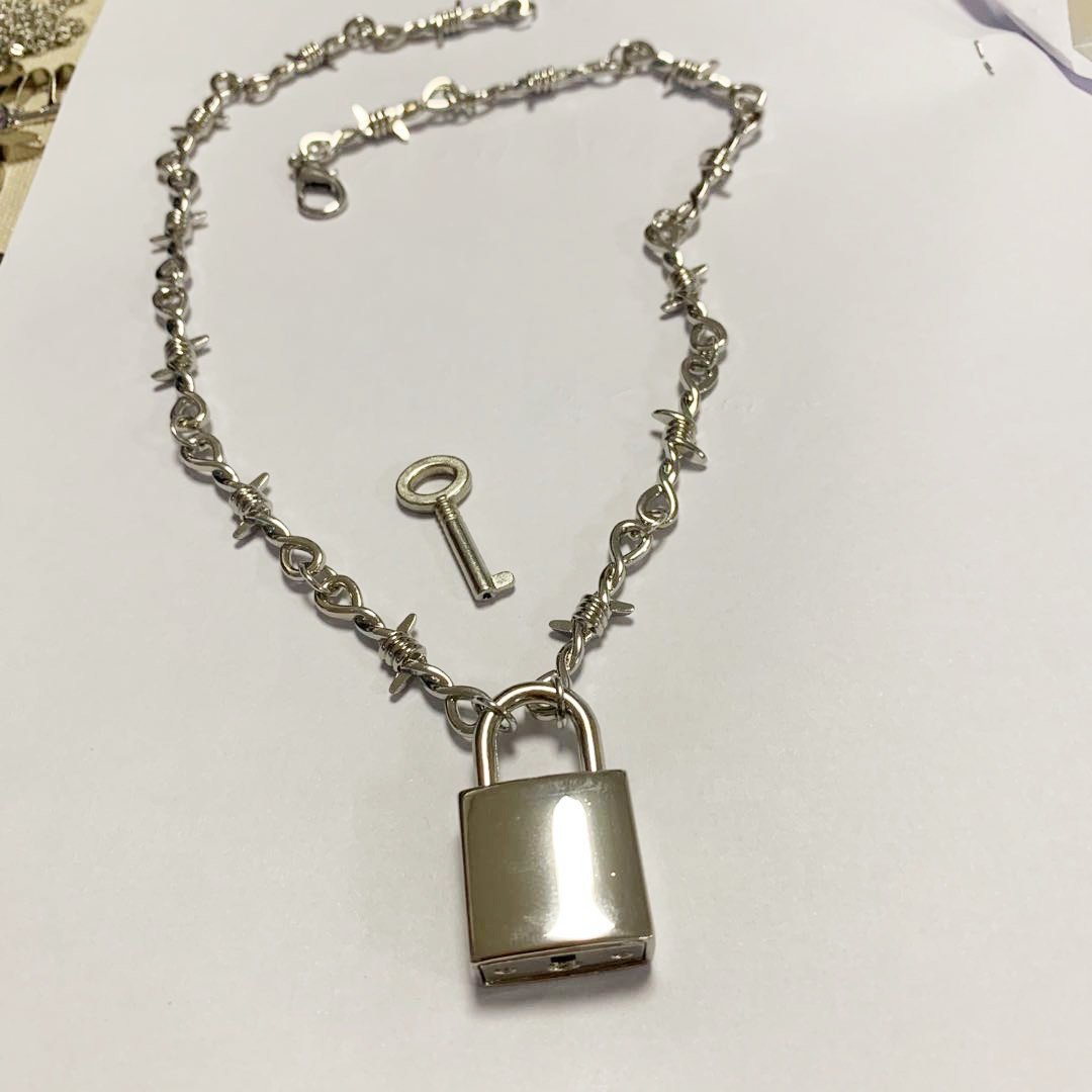 Necklace Jewelry Retro Punk Thorn Thorn Lock Necklace Frosty Trendy Hip Hop Necklace
