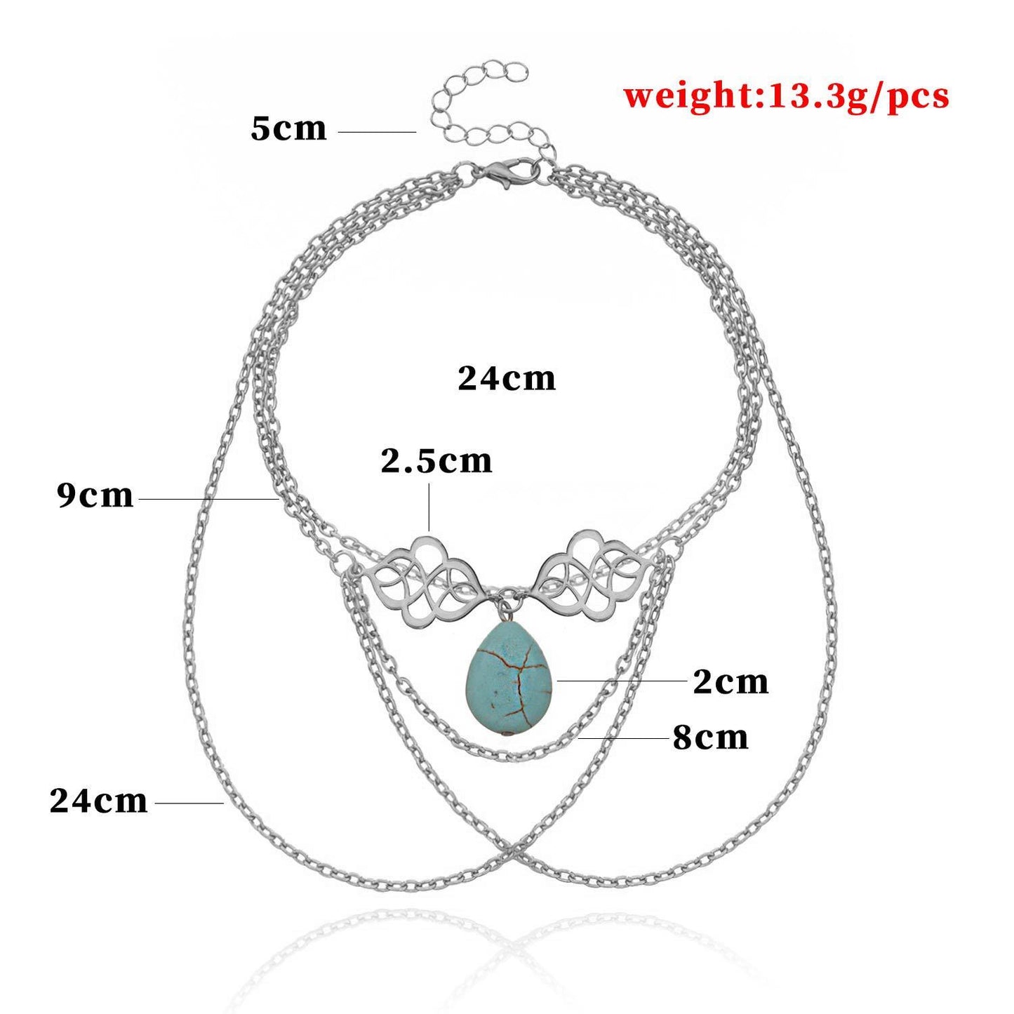 Arm chain jewelry hollow auspicious pendant water drop turquoise tassel arm chain bracelet bracelet