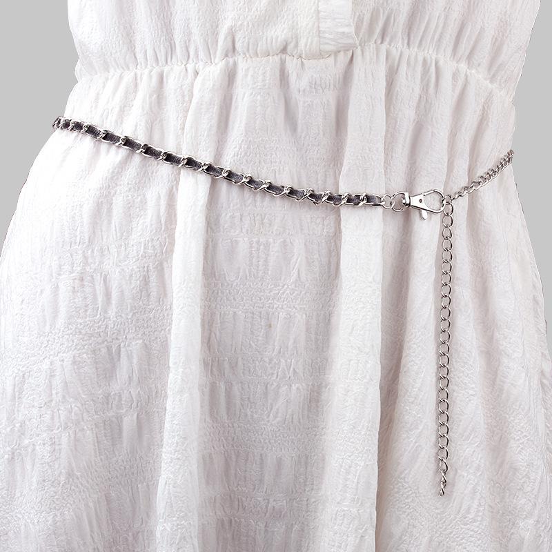 Pearl Woven Double Layer Body with Slack Chain Fleece Waistband Matching Dress