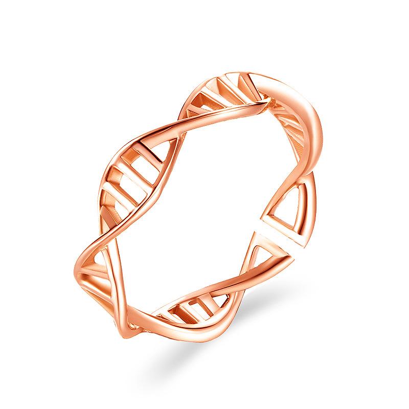 Hand Jewelry Cross Stripes Rose Gold Women's Ring Fashion Rhombus Fishbone Opening Versatile Ring