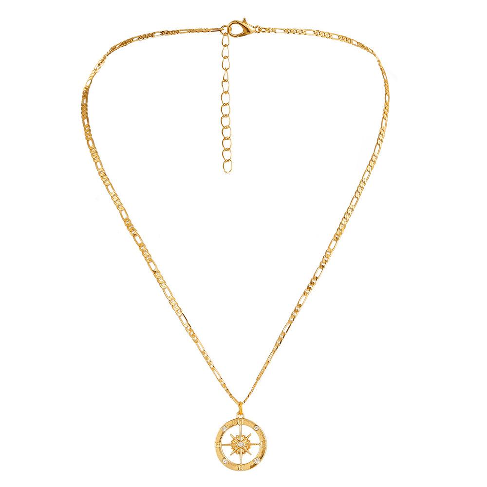 Simple personality light luxury women's metal hollow anchor star element pendant color-preserving necklace