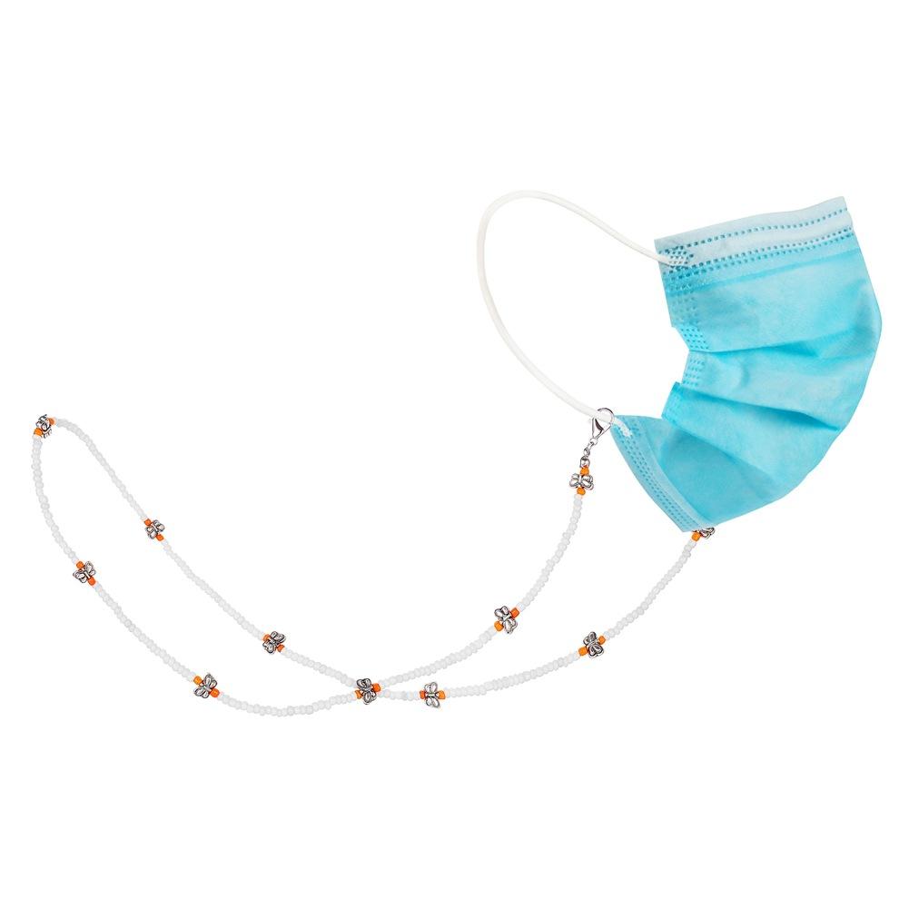 Creative Retro Butterfly Beads Mask Chain White Beads Cute Animal Glasses Chain Anti-lost Mask Hanging Chain