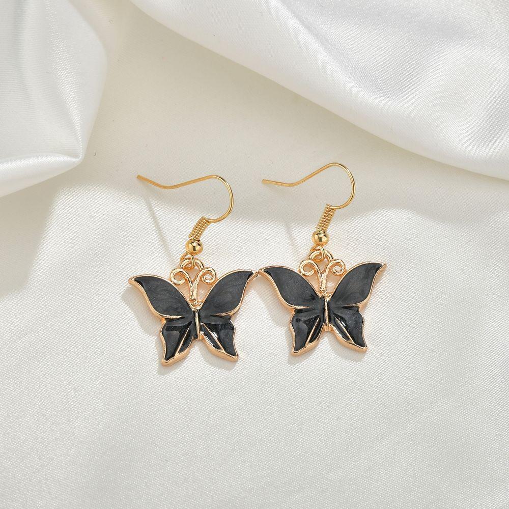 Jewelry Drip Oil Butterfly Earrings Female Retro Fashion Creative Earrings