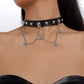 N153 Dark Punk Necklace Harajuku Leather Astronaut Love Butterfly Chain Necklace