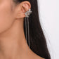 E1799 Niche flower ear bone clip simple chain tassel long earrings sweet cool fairy earrings for women