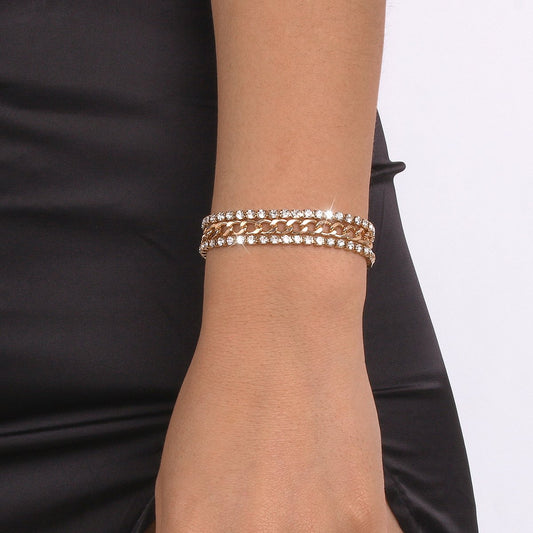 B1799 Simple accessories claw chain full diamond chain personality temperament bracelet niche hip-hop punk jewelry