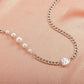 Ins personality all-match love pearl stitching necklace niche design all-match chain clavicle chain female