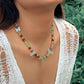 Ornament Mori pastoral elf small butterfly necklace female simple imitation crystal beaded metal necklace