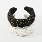 F4693 Jewelry Velvet Retro Knotted Sweet Hair Ornament Solid Color Five-pointed Star Temperament Wide-Brim Headband