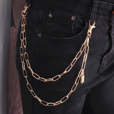 Jewelry Punk Retro Multi Layered Body Chain Fashion Lock Waist Chain Pants Chain