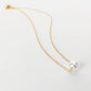 Ins cold chocker titanium steel plated 18K gold imitation pearl pendant necklace female clavicle necklace