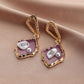 Ins geometric purple dripping oil earrings Baroque special-shaped pearl pendant personality temperament accessories