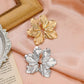 Retro exaggerated golden flower earrings simple temperament matte irregular petal earrings fashion earrings for women