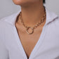 N1196 Jewelry Exaggerated Heavy Industry Chain Circle Necklace Personality Punk Hip Hop Fashion Necklace