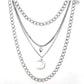 Jewelry multi-layer peach heart crescent necklace women's sweater chain detachable three-piece set chain