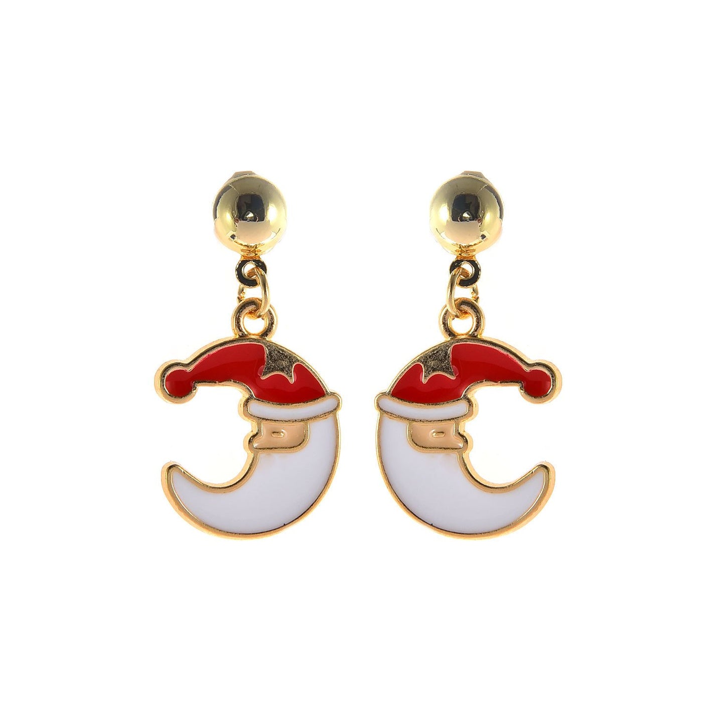 Jewelry cartoon moon Christmas hat steel needle earrings ladies Christmas creative earrings earrings