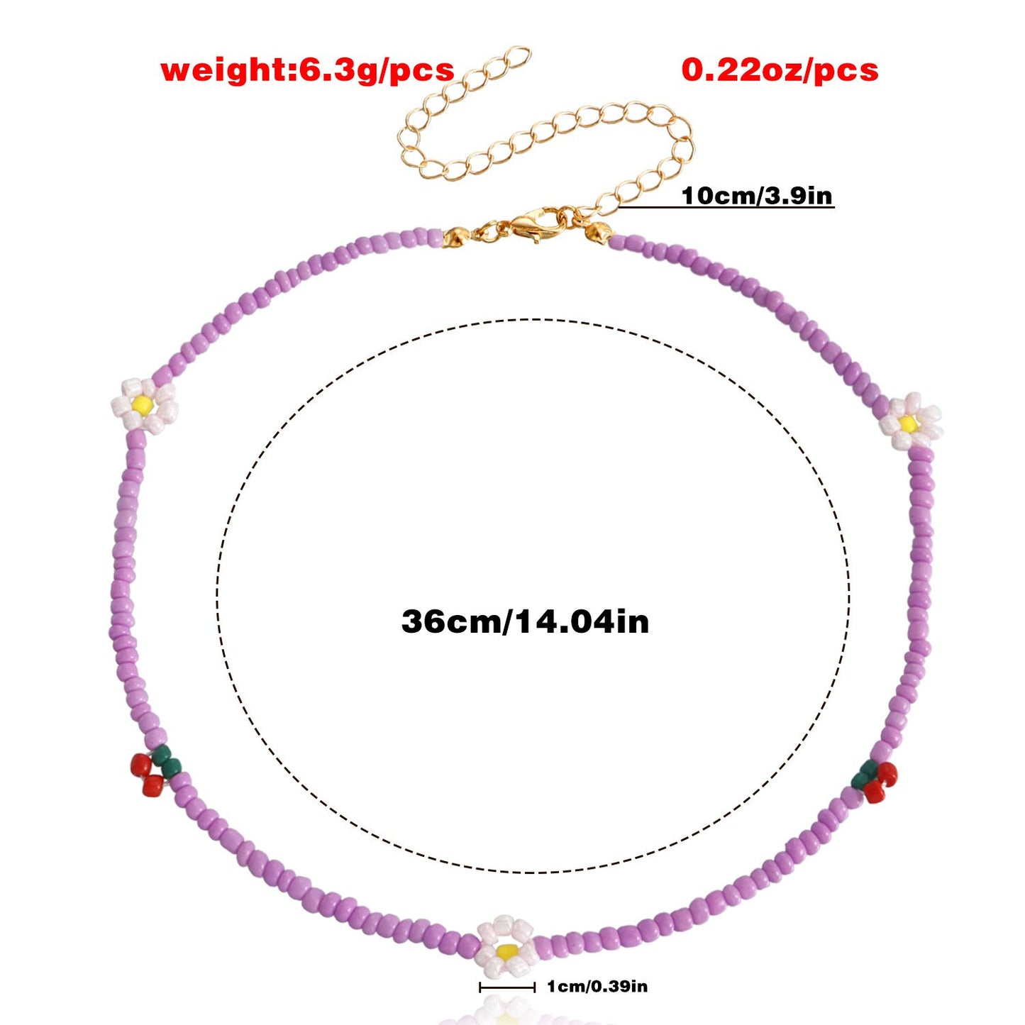 Jewelry Bohemian Color Small Rice Beads Small Daisy Clavicle Necklace Female Handwoven Necklace