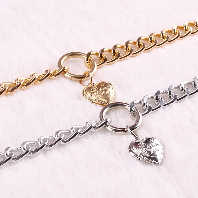 Explosive double-layer fashion heart decoration waist chain body with punk hip-hop metal pants chain