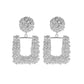 Personality exaggerated geometric metal female stud earrings irregular large square earrings