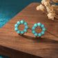 Explosive retro palace women's turquoise round earrings fashion temperament bohemian earrings jewelry