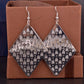 Personalized rhombus hollowed-out women's all-match frosted earrings earrings
