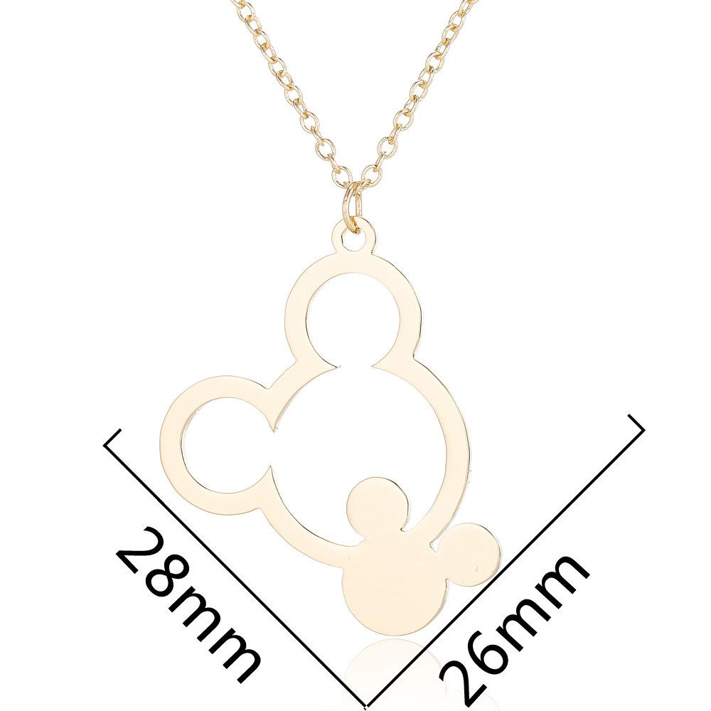 Explosive Cartoon Animation Paradise Castle Mickey Head Necklace Hollow Mickey Pendant