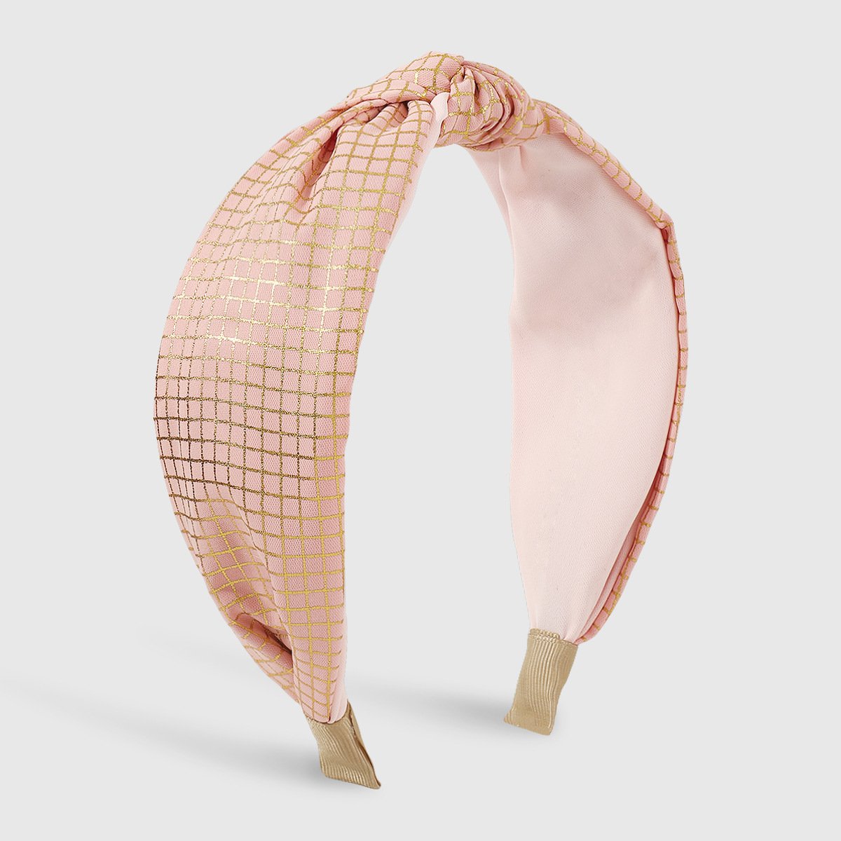 F4738 small fresh plaid solid color knotted fabric headband creative wide-brimmed fashion sweet age-reducing headband