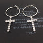 Extremely simple personality diamond cross earrings female earrings Baroque court earrings retro earrings earrings earrings