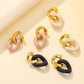 Retro double circle simple fashion earrings 18k frosted rubber paint exaggerated chain ladies earrings