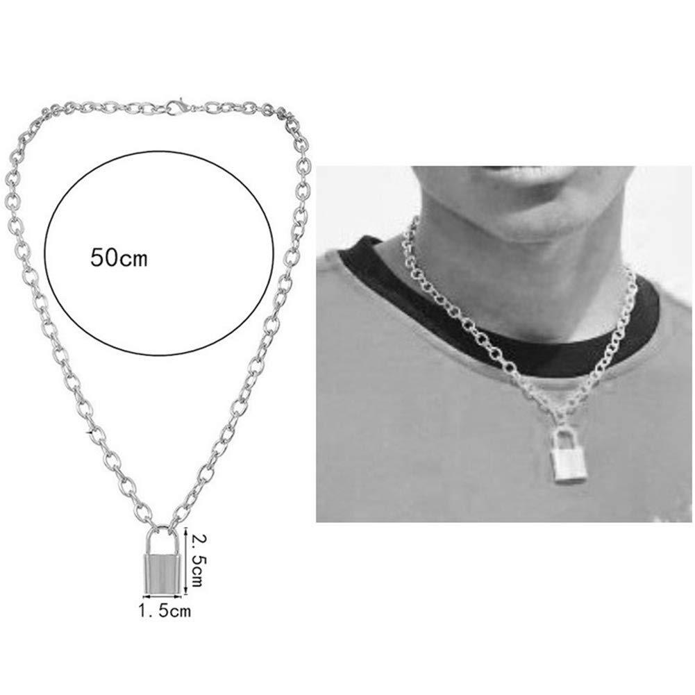 Jewelry explosion style simple lock pendant necklace unisex men and women gift necklace