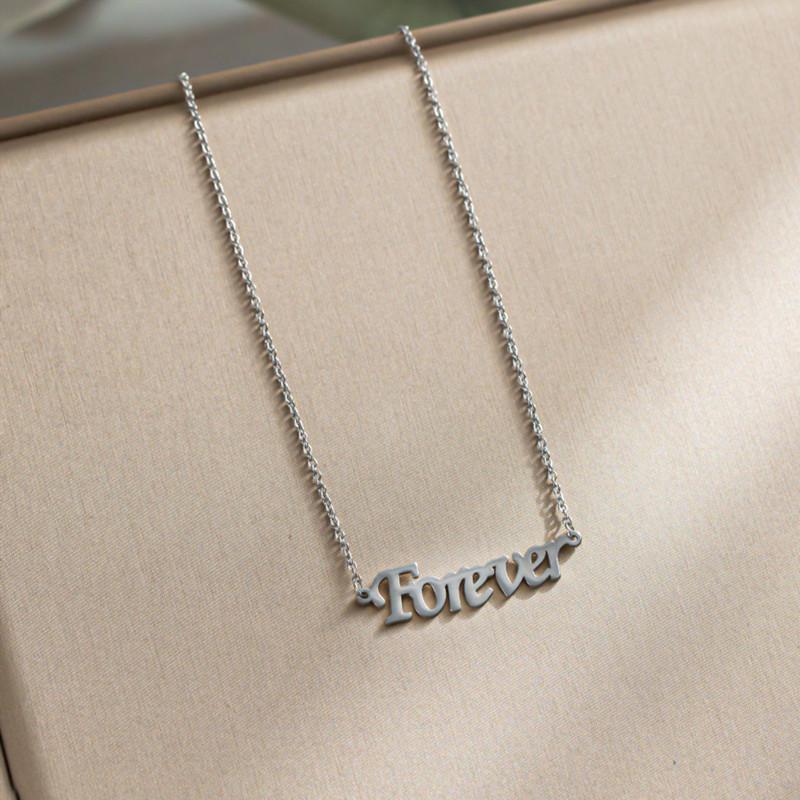 forever letter necklace female clavicle chain love you forever pendant net red same style simple creative all-match