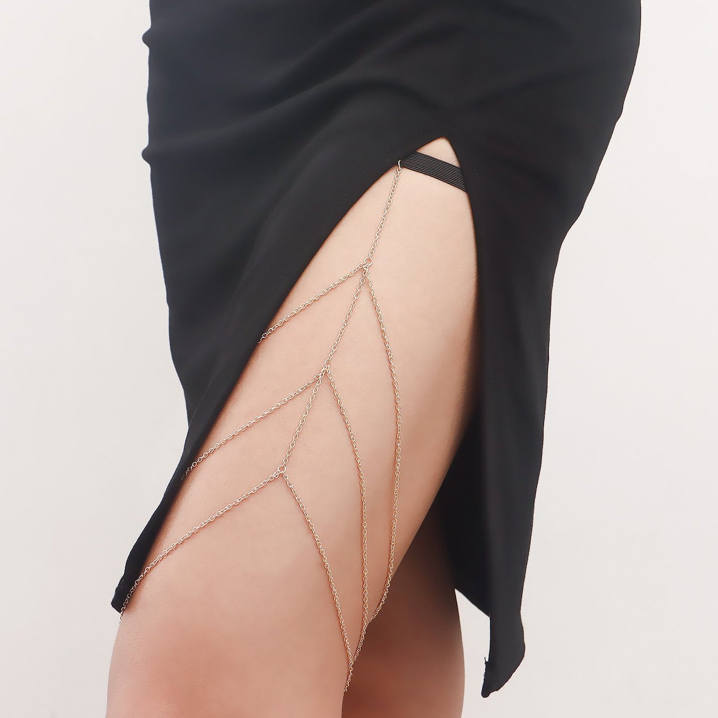 Jewelry Casual Versatile Leg Ring Body Chain Sexy Sweet Cool Elastic Band Metal Thigh Chain