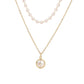 Light luxury niche simple all-match net red necklace temperament double elegant small pearl pendant